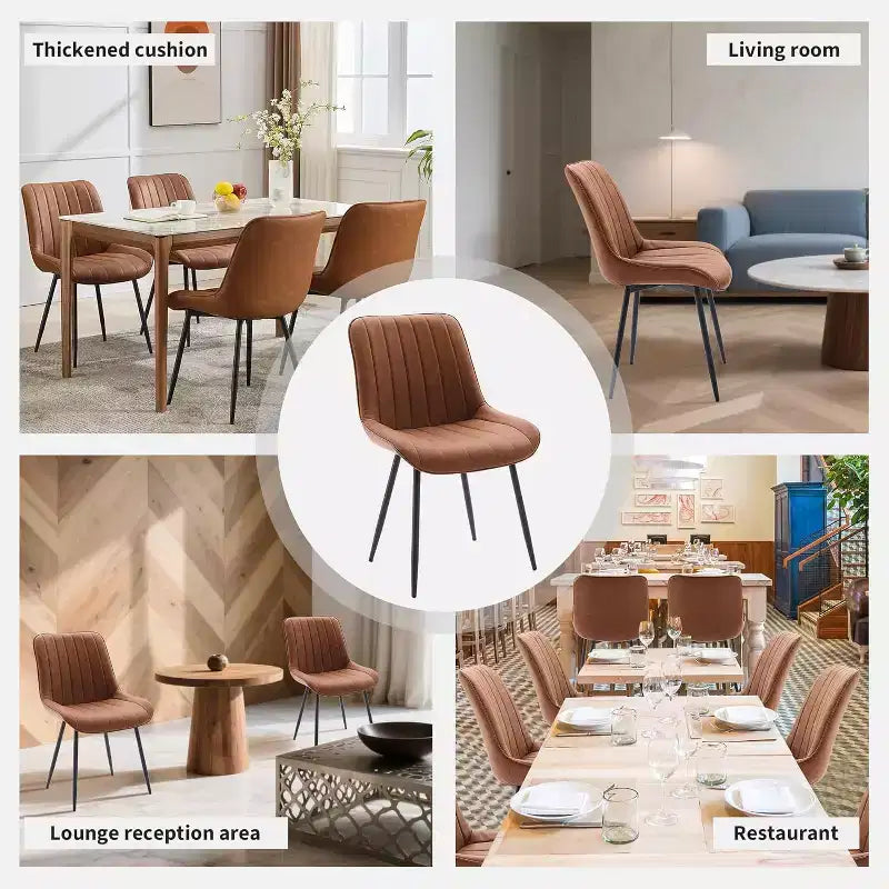 Chaise de salle à manger, similicuir, convient pour la cuisine et la salle à manger, chaise confortable moderne avec pieds en métal, chaise d'appoint rembourrée
