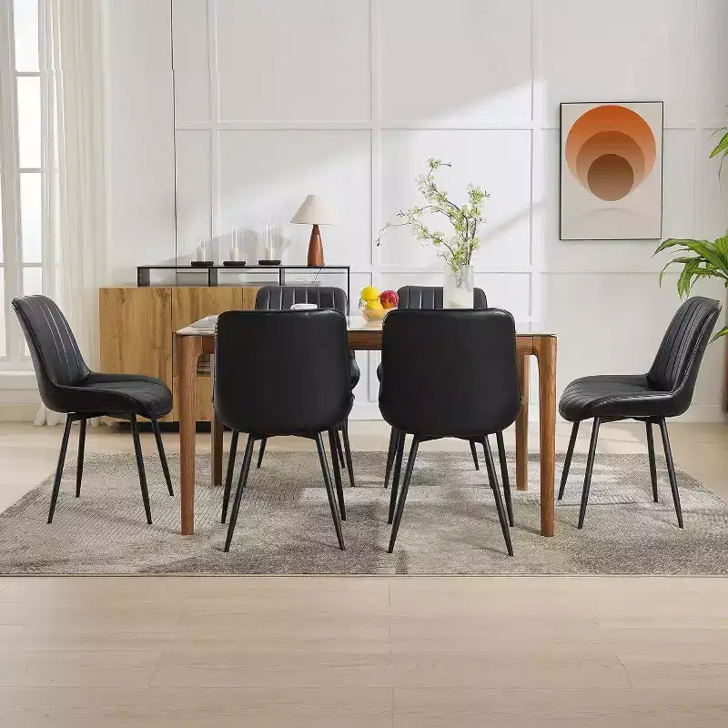 Chaise de salle à manger, similicuir, convient pour la cuisine et la salle à manger, chaise confortable moderne avec pieds en métal, chaise d'appoint rembourrée