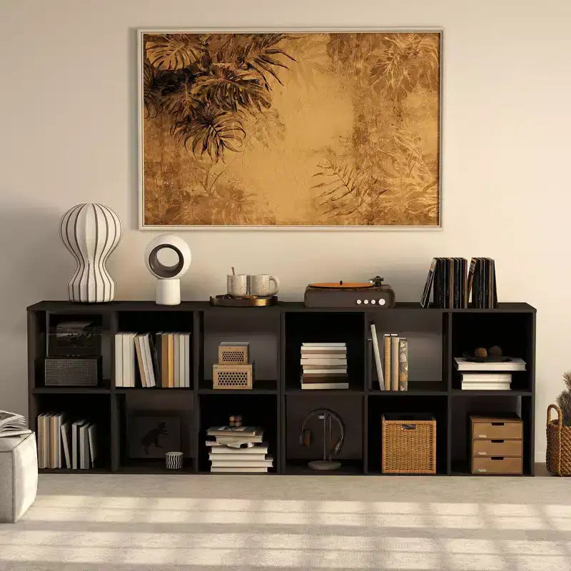 Étagère de Rangement Modulable Bibliothèque Ouverte Panneaux Arrière Amovibles