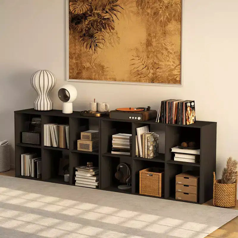 Étagère de Rangement Modulable Bibliothèque Ouverte Panneaux Arrière Amovibles