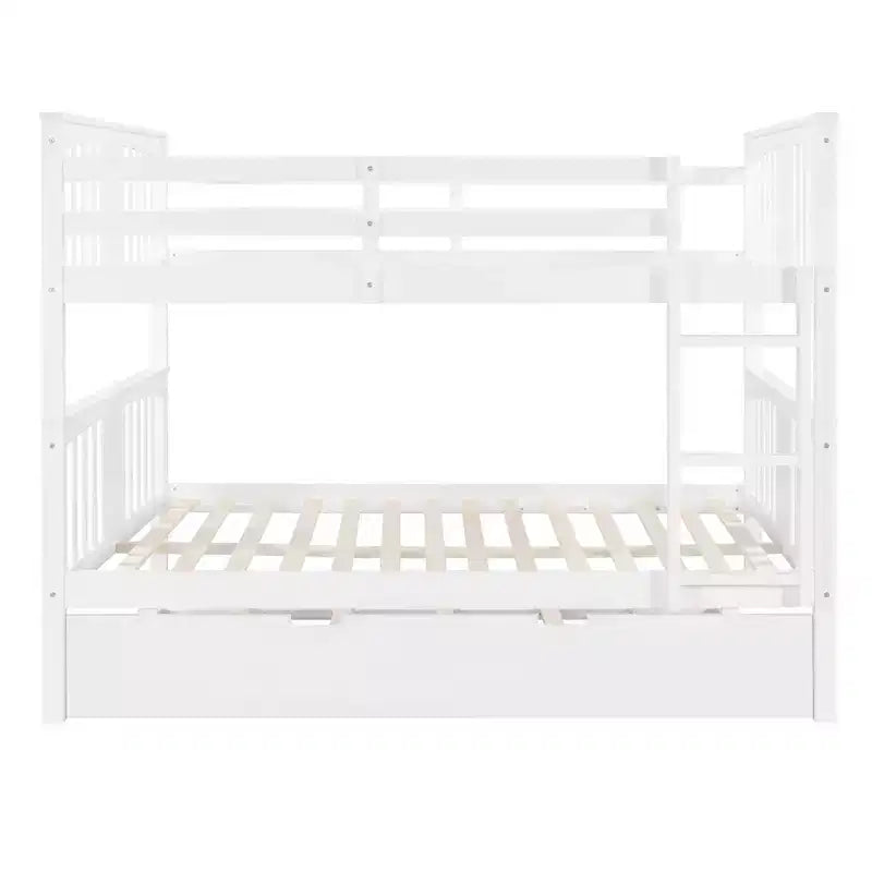 Lit superposé double sur double avec lit gigogne simple, cadre de lit superposé en bois double pour enfants, adolescents et adultes