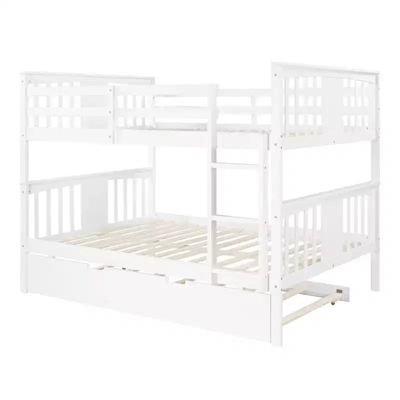 Lit superposé double sur double avec lit gigogne simple, cadre de lit superposé en bois double pour enfants, adolescents et adultes