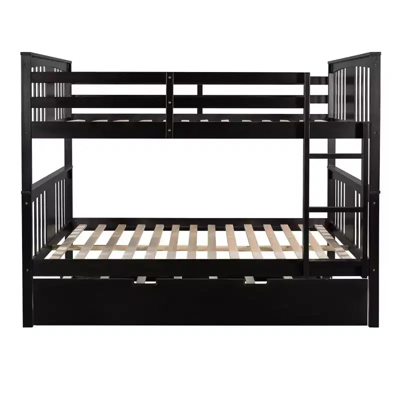 Lit superposé double sur double avec lit gigogne simple, cadre de lit superposé en bois double pour enfants, adolescents et adultes