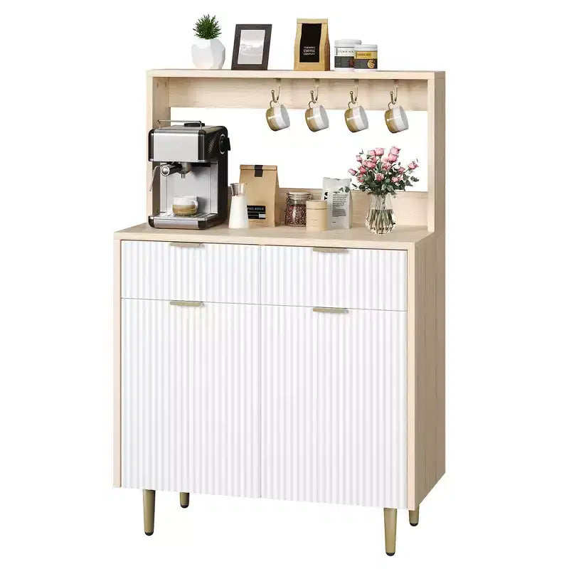 Buffet de rangement avec 2 tiroirs et étagères réglables, console moderne en bois pour salle à manger, salon, cuisine, entrée