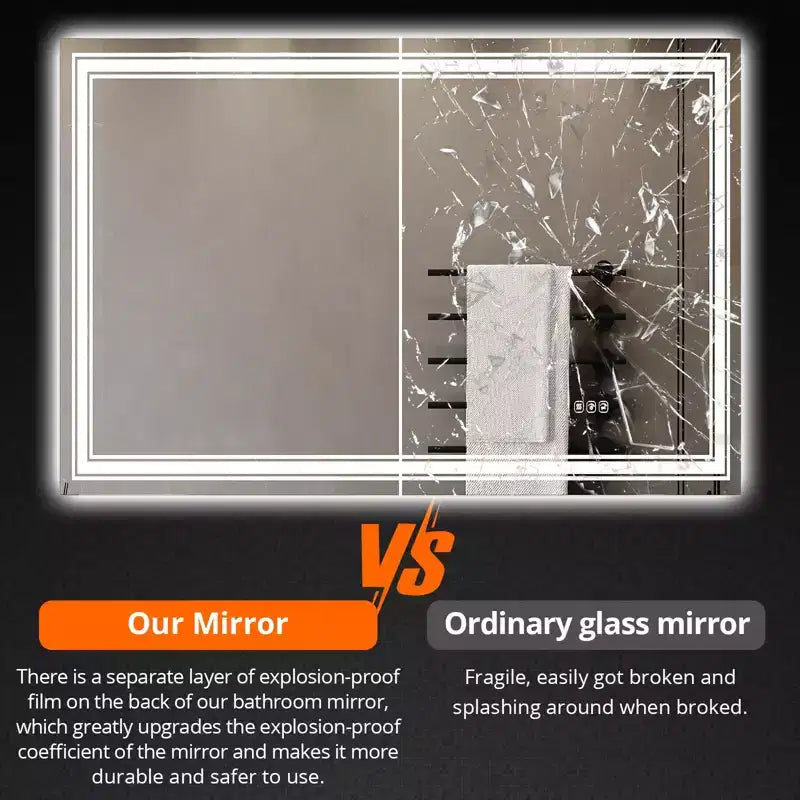 Miroir de Salle de Bain Anti-Buée avec Lumières Dimmables