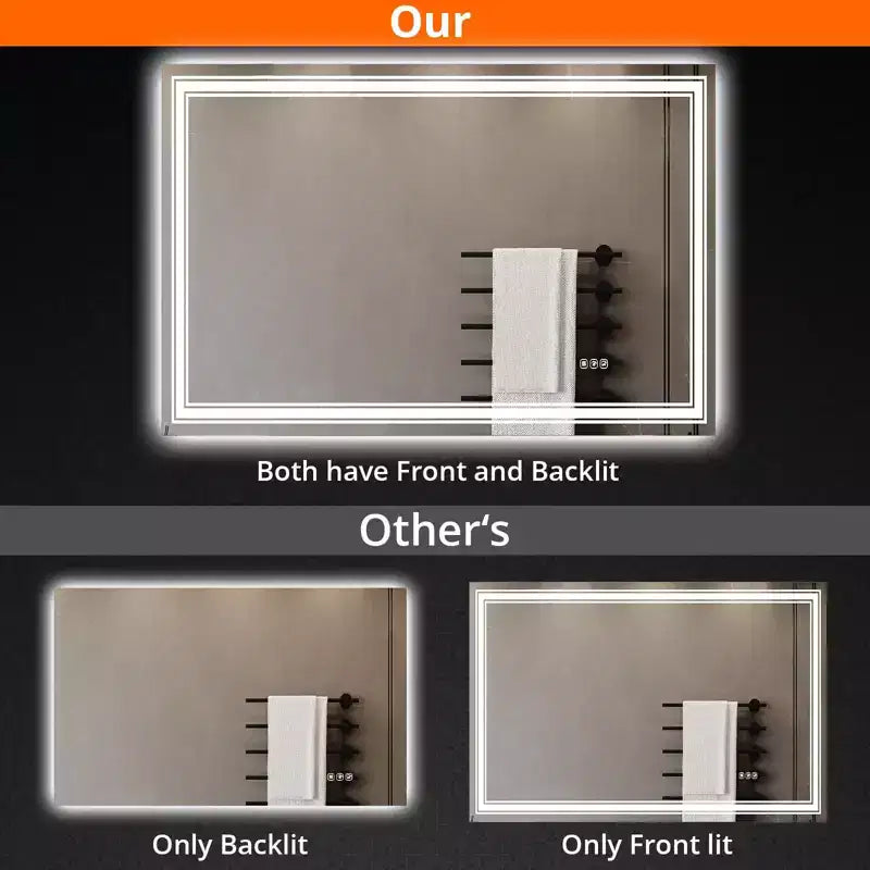 Miroir de Salle de Bain Anti-Buée avec Lumières Dimmables