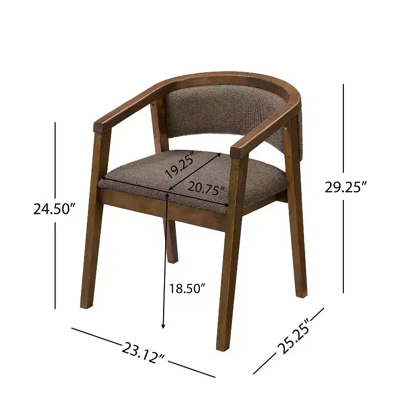 Chaise de salle à manger moderne du milieu du siècle en bouclette, avec accoudoirs en U