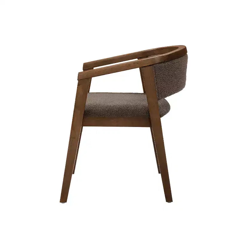 Chaise de salle à manger moderne du milieu du siècle en bouclette, avec accoudoirs en U