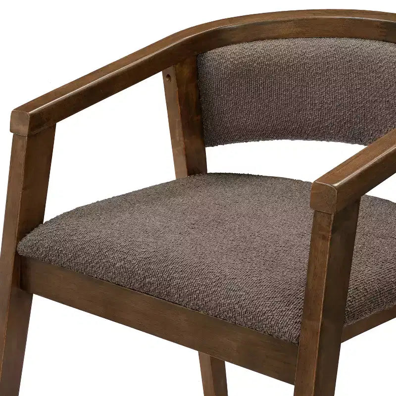 Chaise de salle à manger moderne du milieu du siècle en bouclette, avec accoudoirs en U