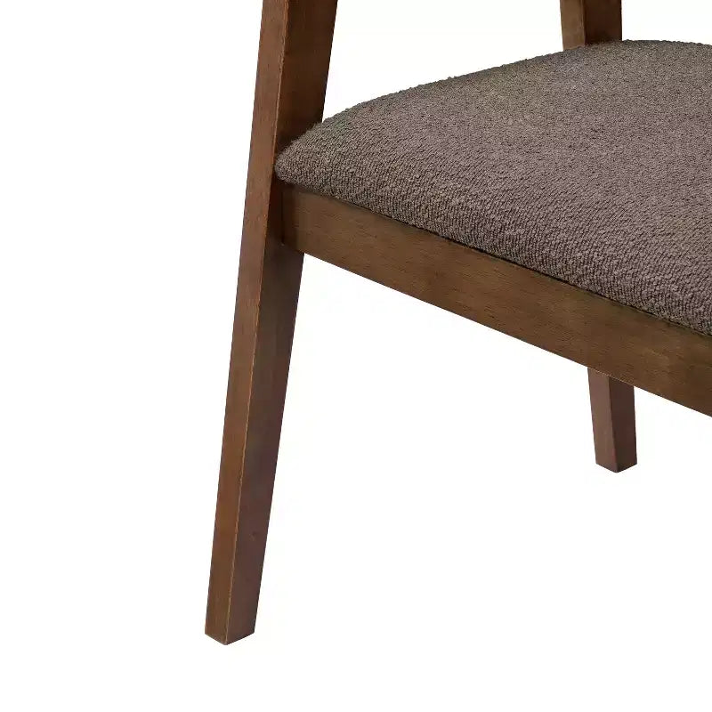 Chaise de salle à manger moderne du milieu du siècle en bouclette, avec accoudoirs en U