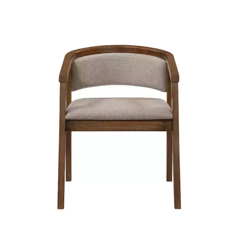Chaise de salle à manger moderne du milieu du siècle en bouclette, avec accoudoirs en U