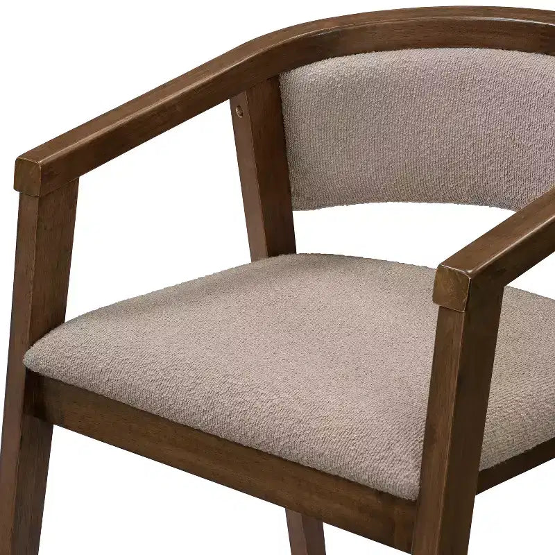 Chaise de salle à manger moderne du milieu du siècle en bouclette, avec accoudoirs en U