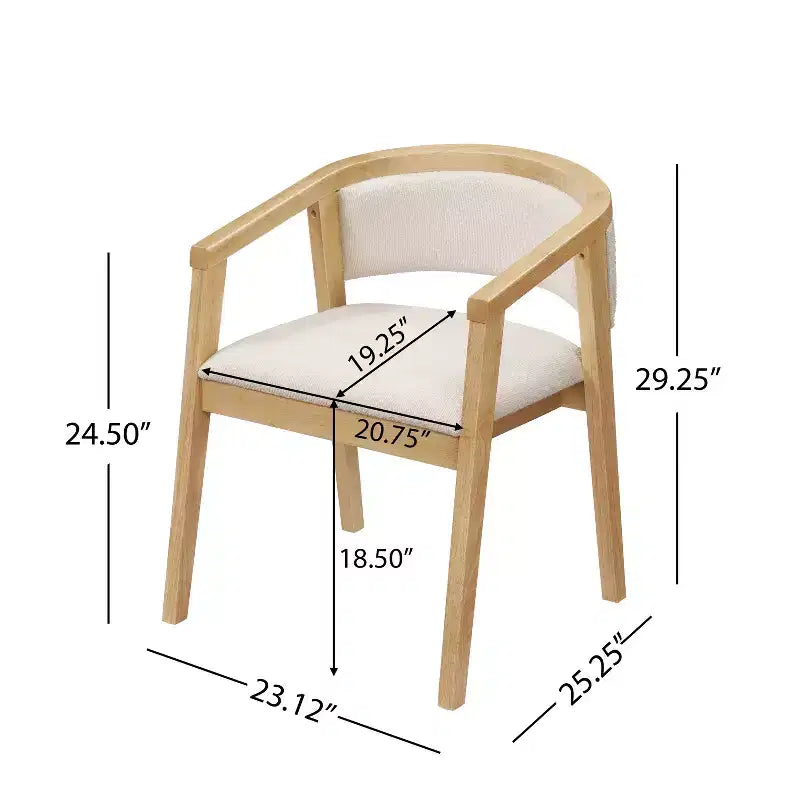 Chaise de salle à manger moderne du milieu du siècle en bouclette, avec accoudoirs en U