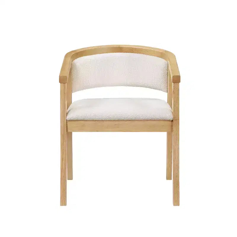 Chaise de salle à manger moderne du milieu du siècle en bouclette, avec accoudoirs en U