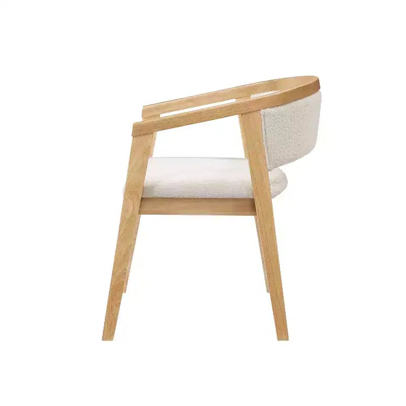 Chaise de salle à manger moderne du milieu du siècle en bouclette, avec accoudoirs en U