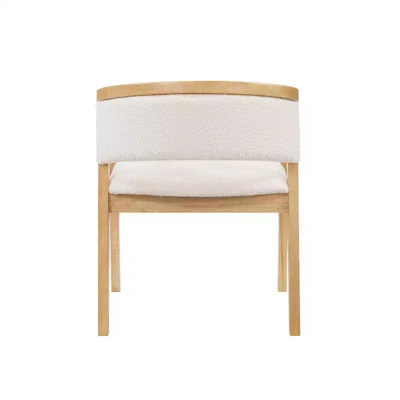 Chaise de salle à manger moderne du milieu du siècle en bouclette, avec accoudoirs en U