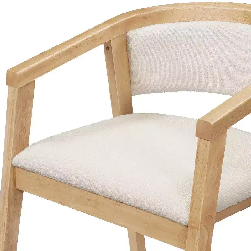 Chaise de salle à manger moderne du milieu du siècle en bouclette, avec accoudoirs en U