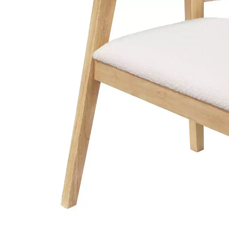 Chaise de salle à manger moderne du milieu du siècle en bouclette, avec accoudoirs en U