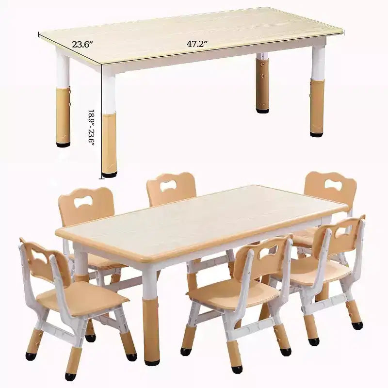 Bureau et chaise réglables en hauteur pour enfants de 2 à 10 ans, plateau à gribouillis et pieds antidérapants
