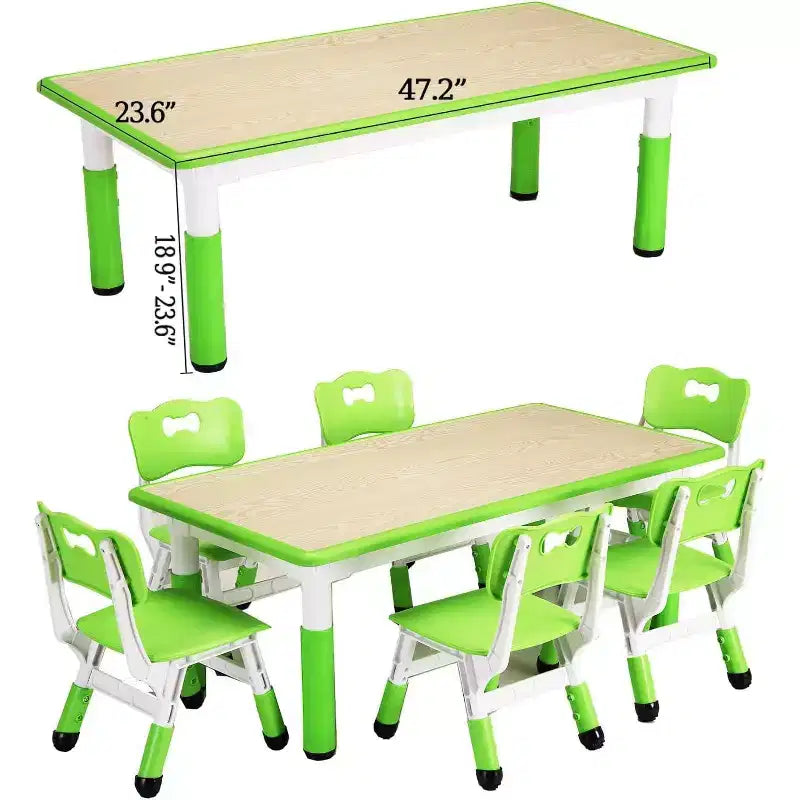 Children's Height-Adjustable Desk and Chair for Ages 2-10, Doodle Tabletop and Non-Slip Legs