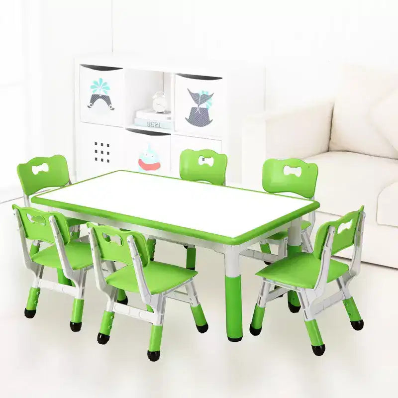 Bureau et chaise réglables en hauteur pour enfants de 2 à 10 ans, plateau à gribouillis et pieds antidérapants
