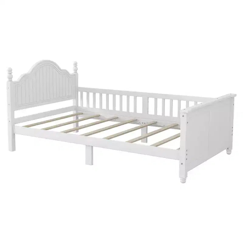 Lit plateforme contemporain pour enfants avec tête et pied de lit et barrières de sécurité