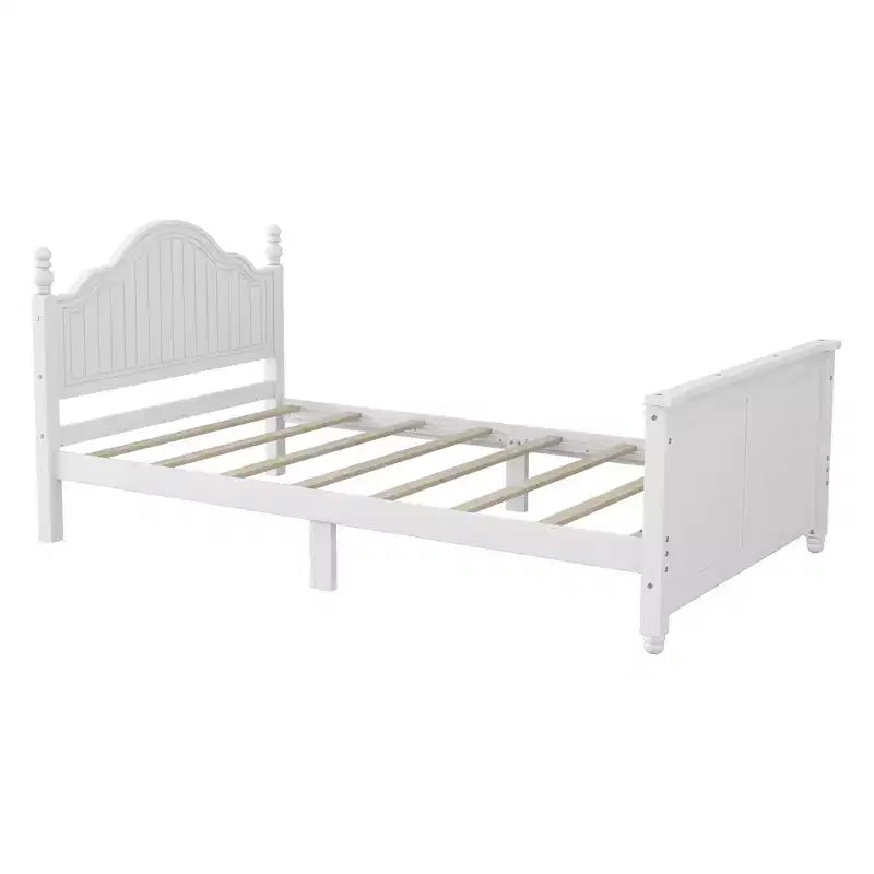 Lit plateforme contemporain pour enfants avec tête et pied de lit et barrières de sécurité