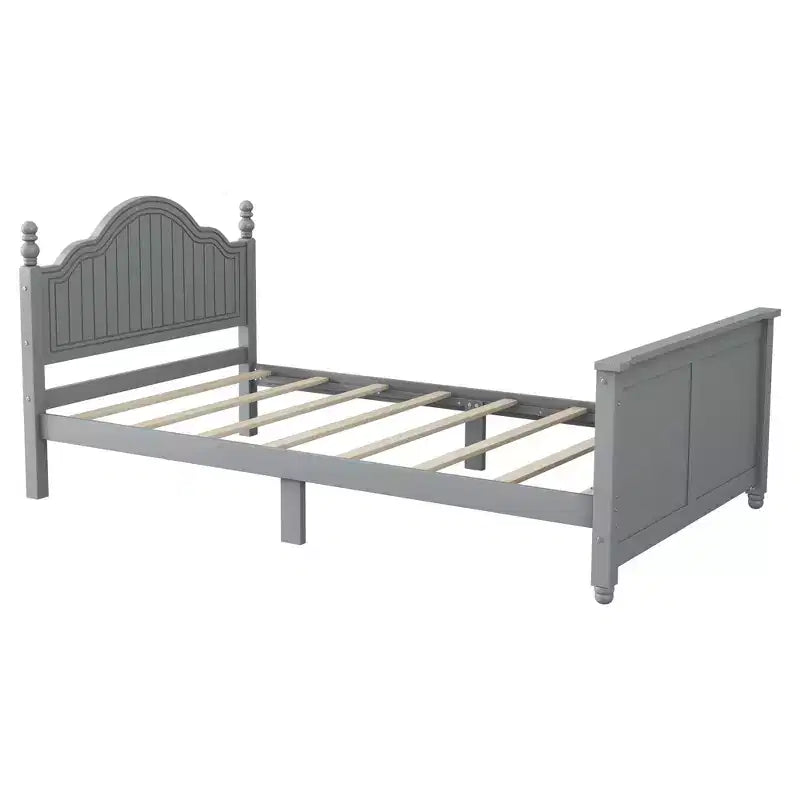 Lit plateforme contemporain pour enfants avec tête et pied de lit et barrières de sécurité