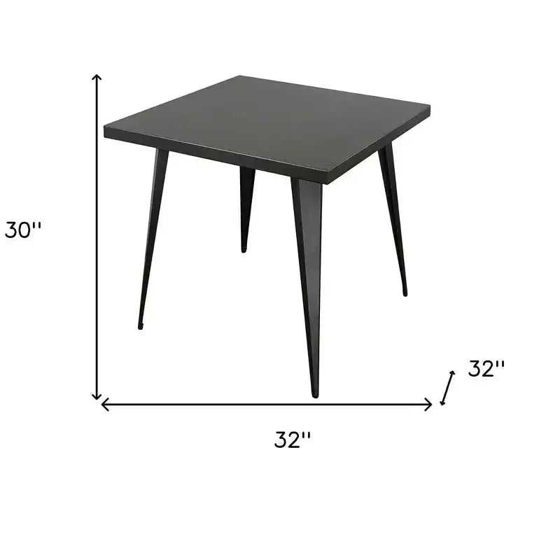 Table à manger carrée 32 gris acier et métal