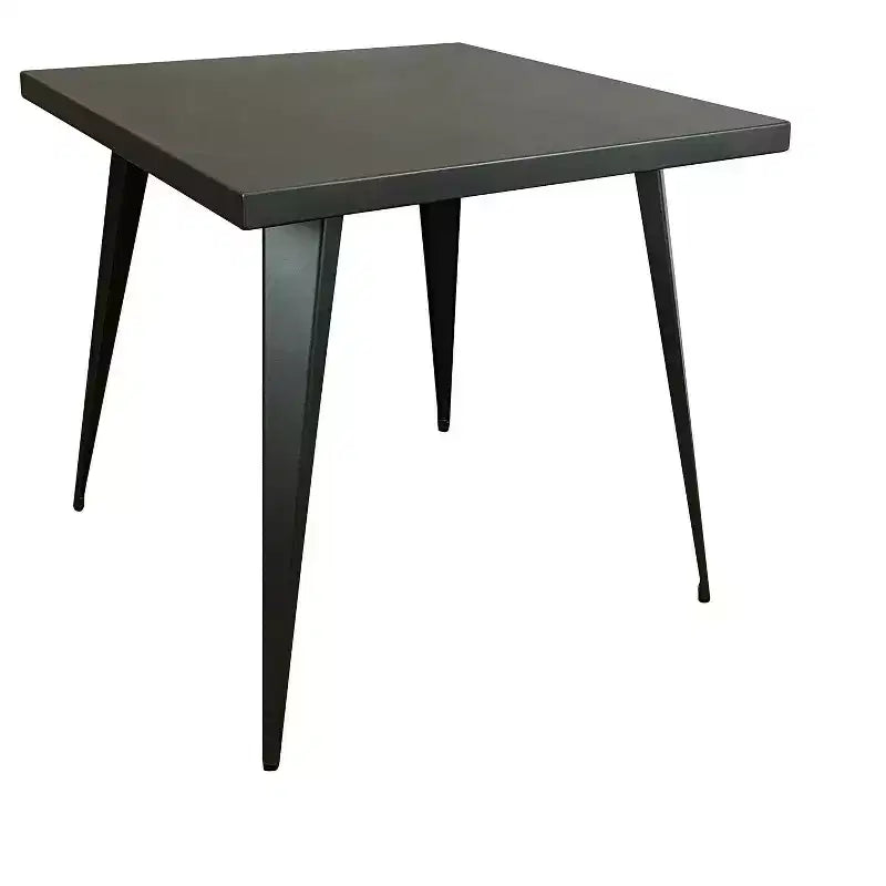 Table à manger carrée 32 gris acier et métal