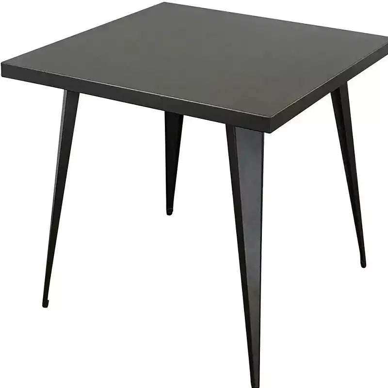 Table à manger carrée 32 gris acier et métal