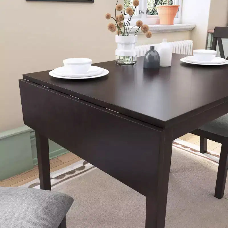 Table à manger extensible minimaliste 30X45IN pour 4 personnes, table de cuisine avec pieds en bois d'hévéa, table pliante pour salle à manger, petits espaces