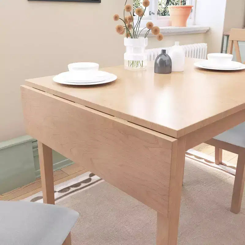 Table à manger extensible minimaliste 30X45IN pour 4 personnes, table de cuisine avec pieds en bois d'hévéa, table pliante pour salle à manger, petits espaces