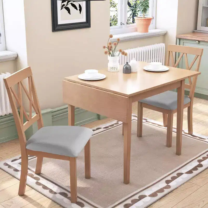 Table à manger extensible minimaliste 30X45IN pour 4 personnes, table de cuisine avec pieds en bois d'hévéa, table pliante pour salle à manger, petits espaces