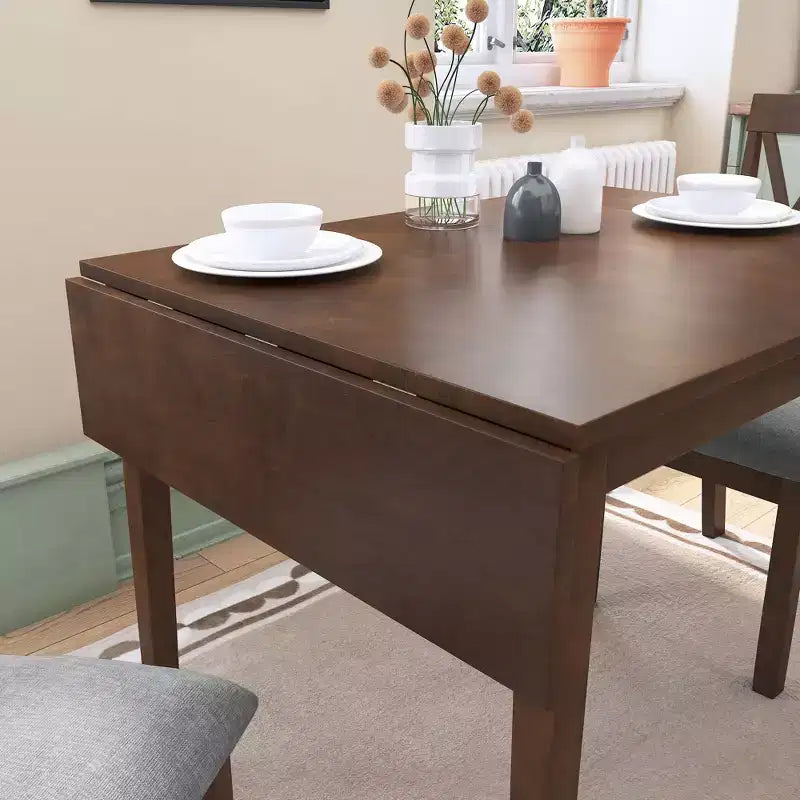 30X45IN Minimalism Extendable Dining Table for 4, Kitchen Table with Rubberwood Legs, Folding Table for Dining Room, Small Space