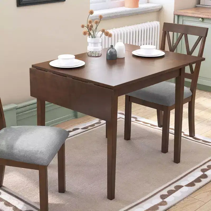 30X45IN Minimalism Extendable Dining Table for 4, Kitchen Table with Rubberwood Legs, Folding Table for Dining Room, Small Space