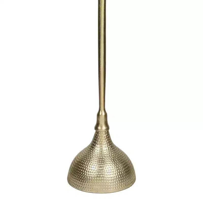 Table d'appoint ronde Art Déco en métal avec plateau en marbre blanc et base martelée