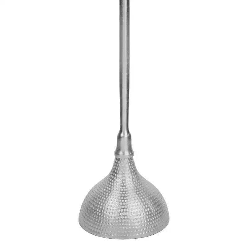 Table d'appoint ronde Art Déco en métal avec plateau en marbre blanc et base martelée