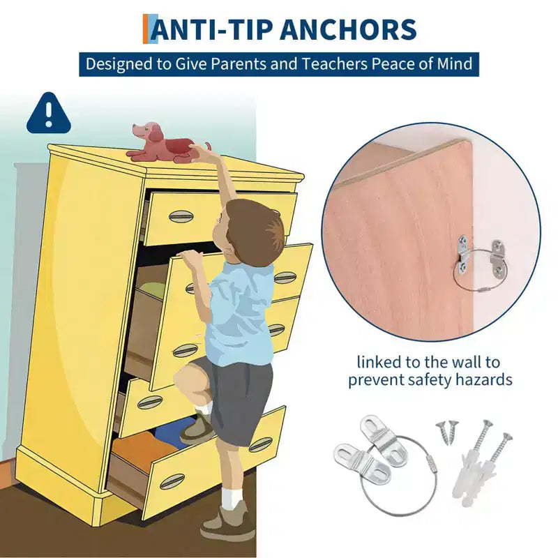20-Cubby Storage Cabinet with Casters, Mobile Organizer with Anti-Tip Safety for Classroom and Home