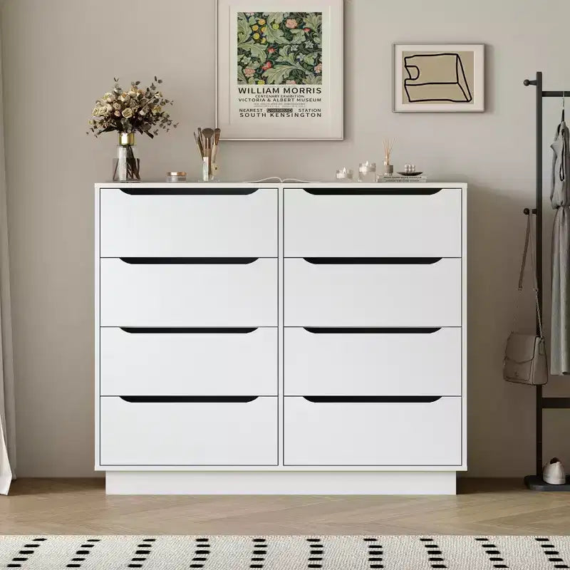 Commode de chambre moderne 6/9 tiroirs avec poignée, commode en bois minimaliste, commode pour chambre à coucher, entrée