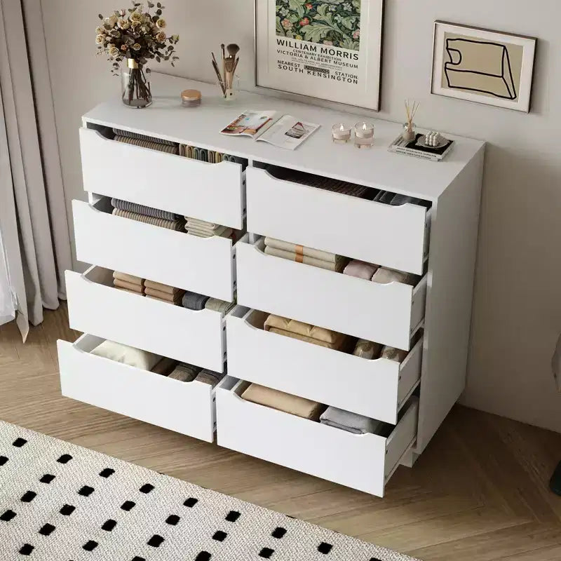 Commode de chambre moderne 6/9 tiroirs avec poignée, commode en bois minimaliste, commode pour chambre à coucher, entrée