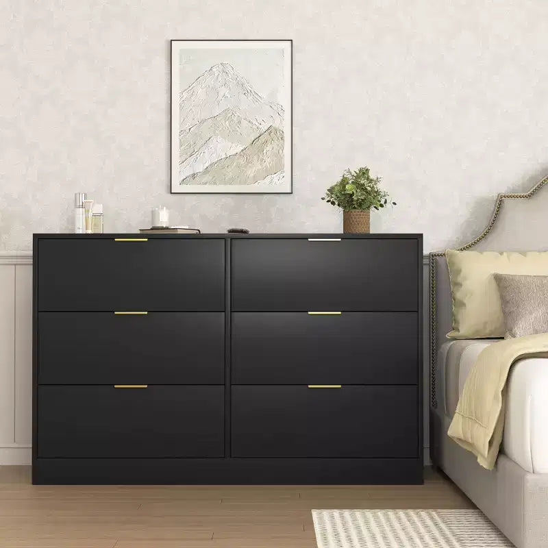 Modern 6/9 Drawers Simply Bedroom Dressers with Handle, Minimalist Wooden Dresser, Chest of Drawers for Bedroom, Entryway