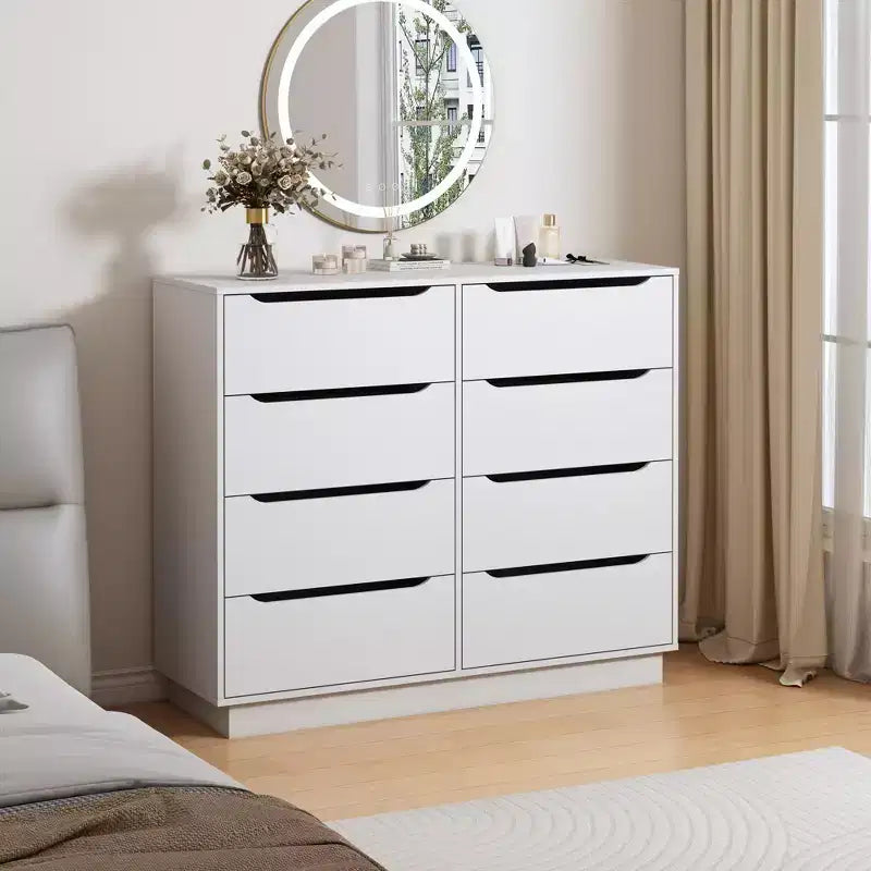 Modern 6/9 Drawers Simply Bedroom Dressers with Handle, Minimalist Wooden Dresser, Chest of Drawers for Bedroom, Entryway