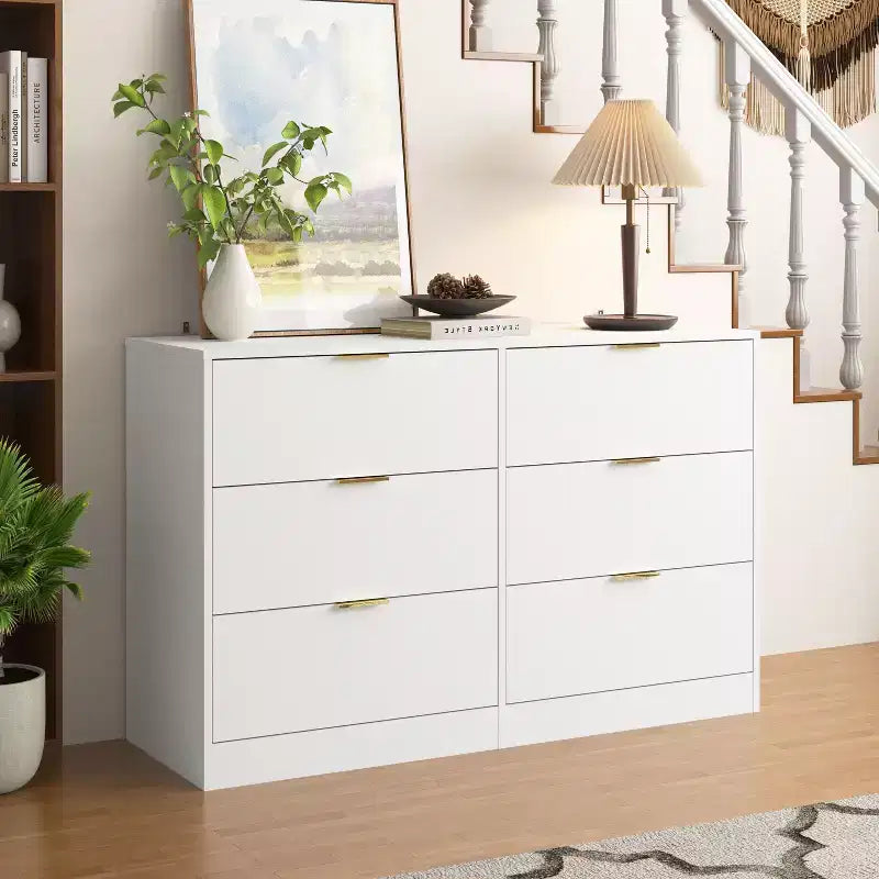 Modern 6/9 Drawers Simply Bedroom Dressers with Handle, Minimalist Wooden Dresser, Chest of Drawers for Bedroom, Entryway
