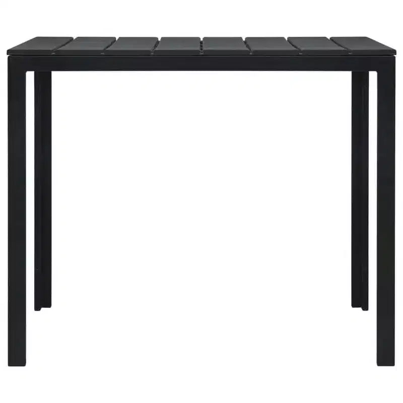 Square Coffee Table with High-Density Polyethylene and Steel - Outdoor Patio Furniture - Modern Design and Lightweight - Black