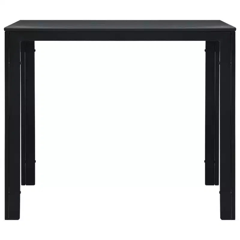 Table basse carrée en polyéthylène haute densité et acier – Meuble de patio extérieur – Design moderne et léger – Noir