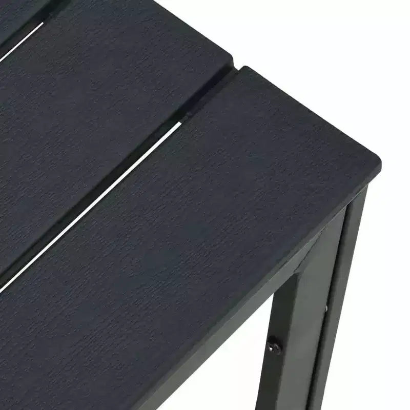 Square Coffee Table with High-Density Polyethylene and Steel - Outdoor Patio Furniture - Modern Design and Lightweight - Black
