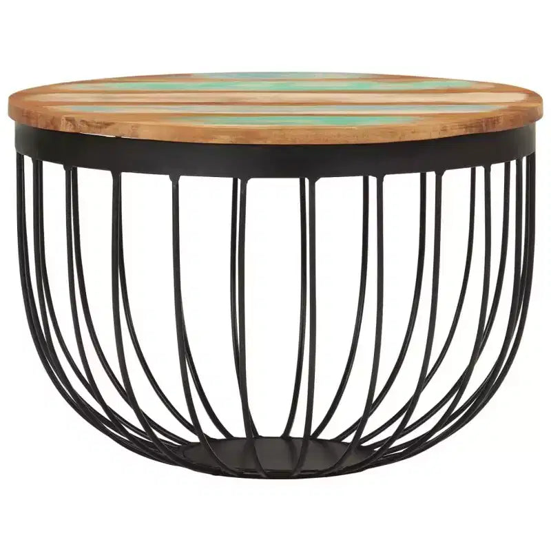 Coffee Table Multicolor Reclaimed Wood Steel