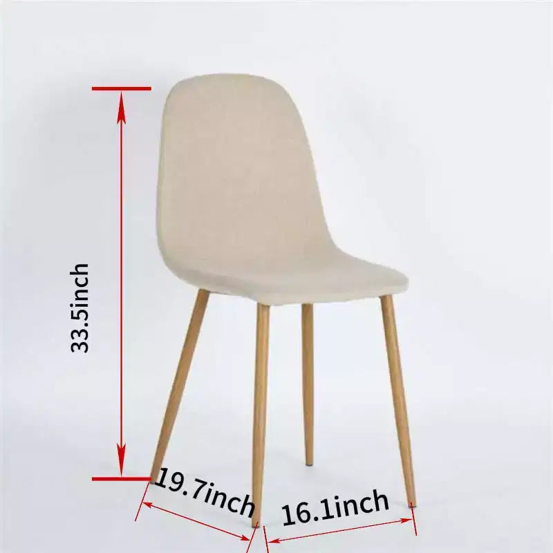 Chaise de salle à manger tapissée en tissu avec pieds finition chêne, beige (ton taupe chaud)