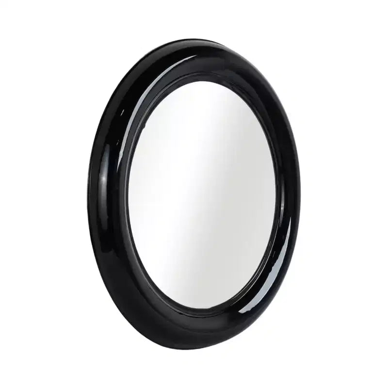 Modern Round Wall Mirror, Metal Frame, Contemporary Decorative Accent, Sleek Iron Design for Living Room, Bedroom, Bathroom, or Office - 36